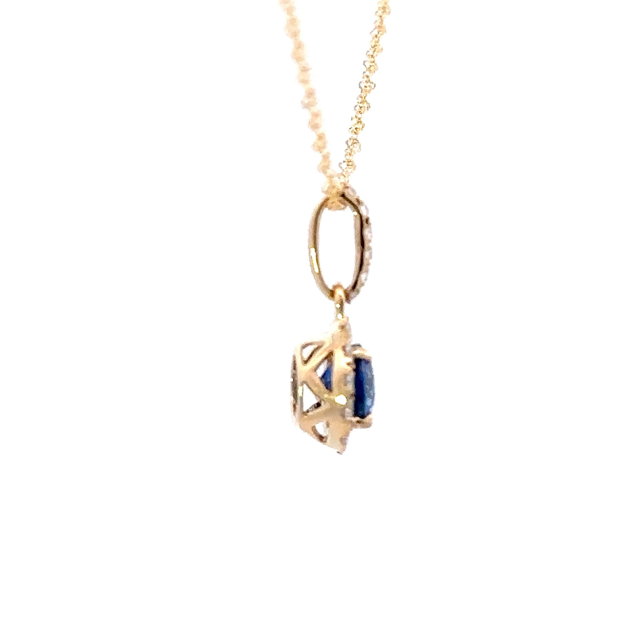 Custom Diamond And Blue Sapphire Pendant #102228 - Seattle Bellevue |  Joseph Jewelry