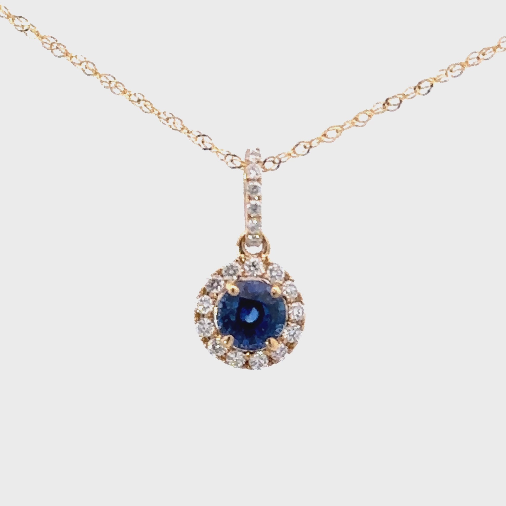 Royal Blue Sapphire & Diamond Necklace