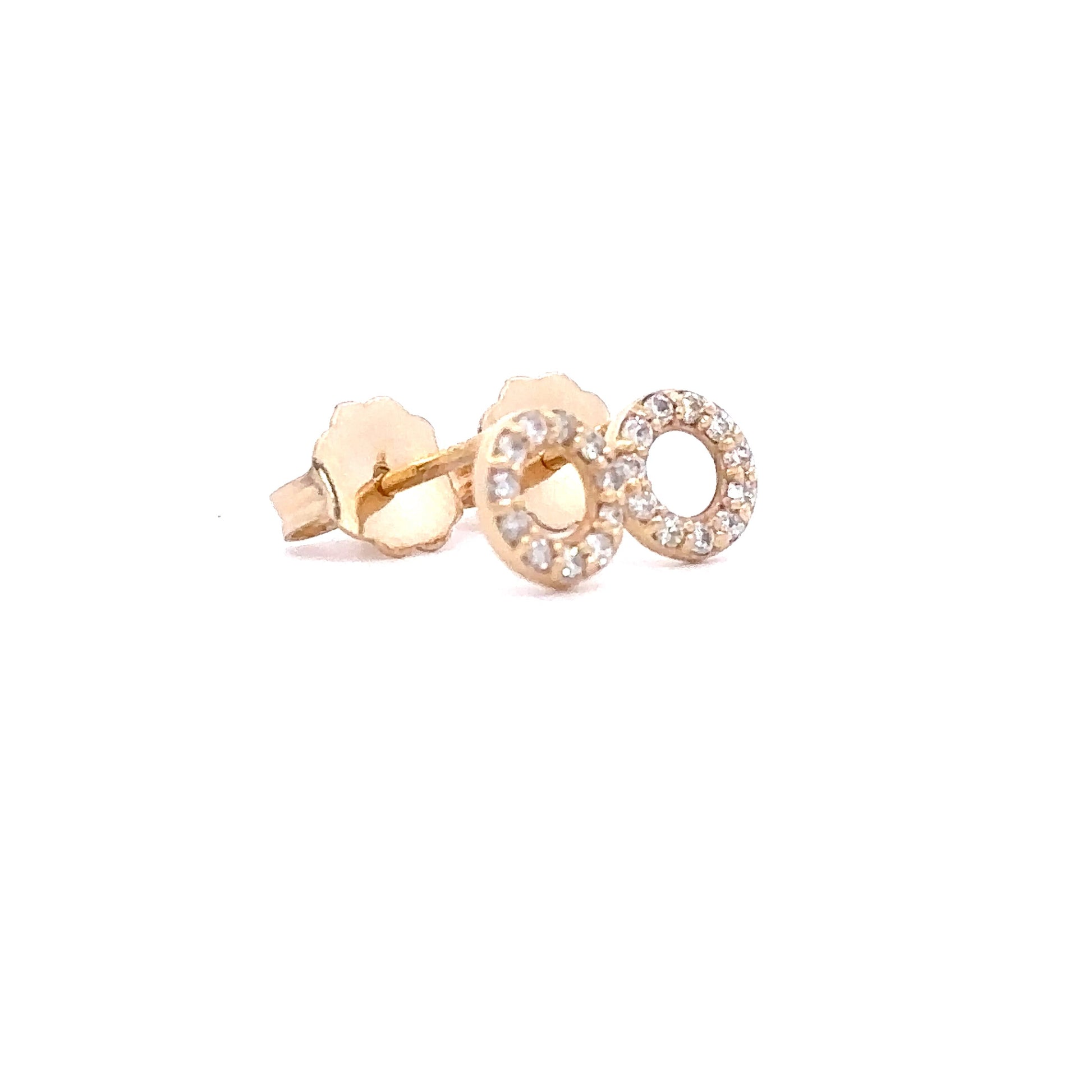 Stud Earrings: Dainty Gold & Diamond Studs